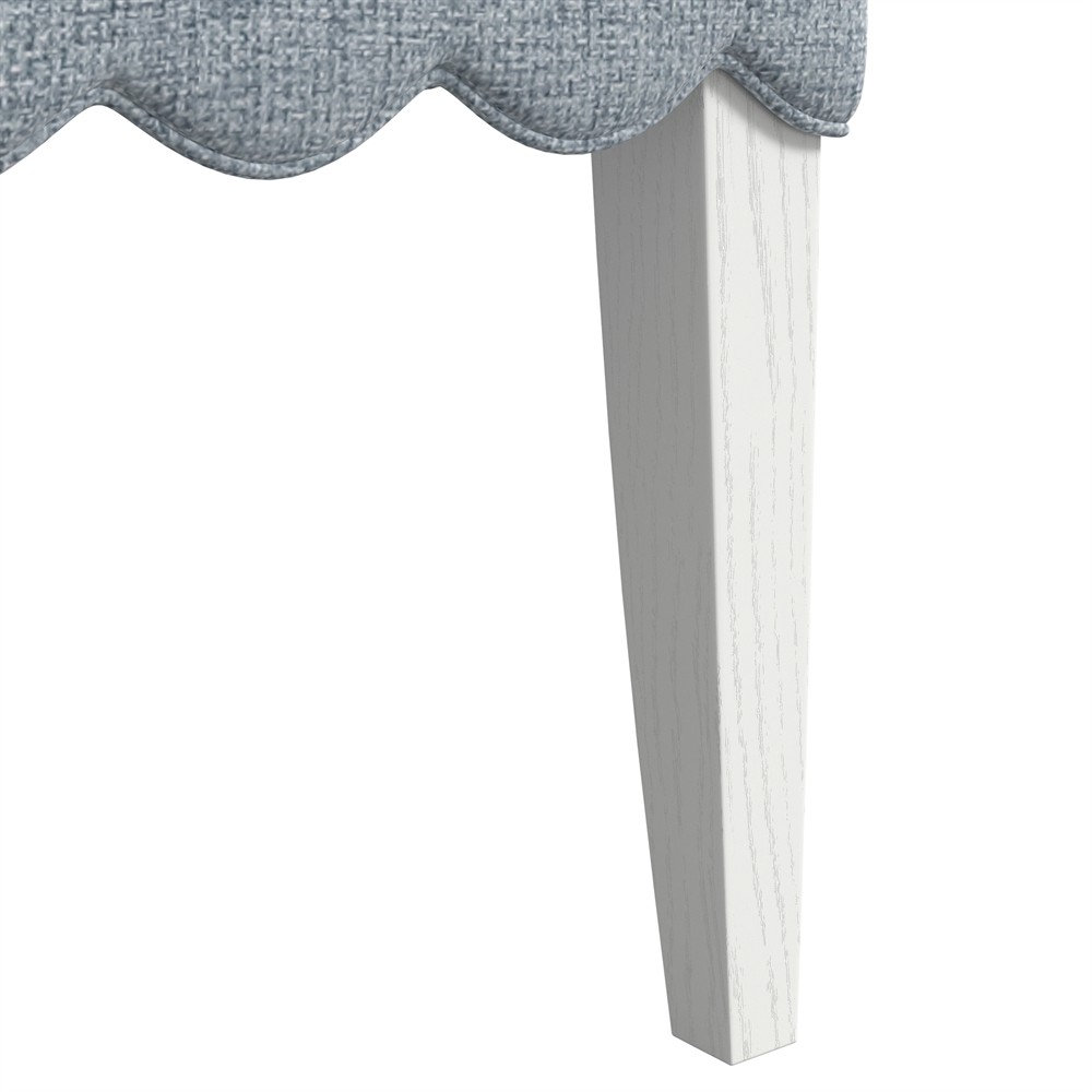 Eren Updated Traditional Blue Upholstered Scalloped Dining Chair - Set of 2|