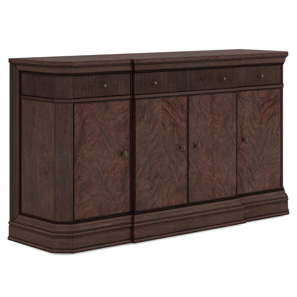 Ashton Updated Traditional Dark Brown Wood Buffet|