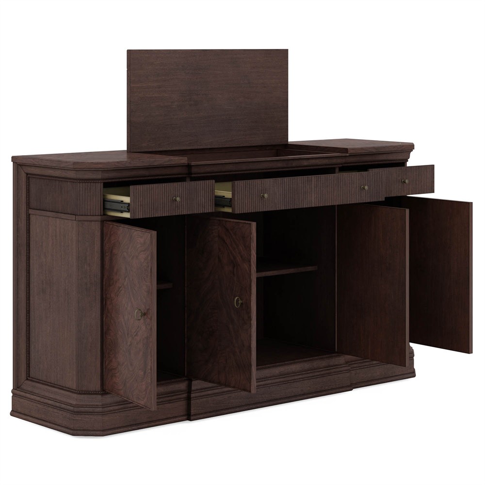 Ashton Updated Traditional Dark Brown Wood Buffet|