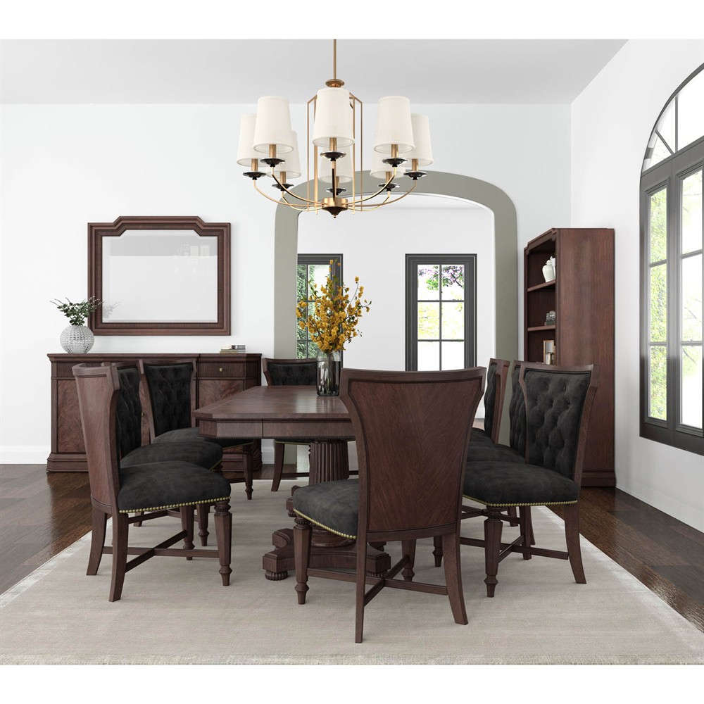Ashton Updated Traditional Dark Brown Wood Extendable Dining Table - 94-134"|