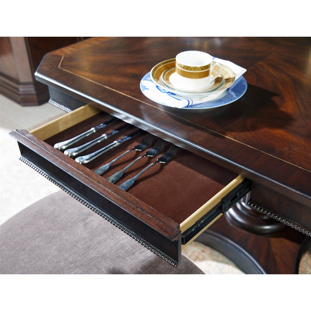 Ashton Updated Traditional Dark Brown Wood Extendable Dining Table - 94-134"|