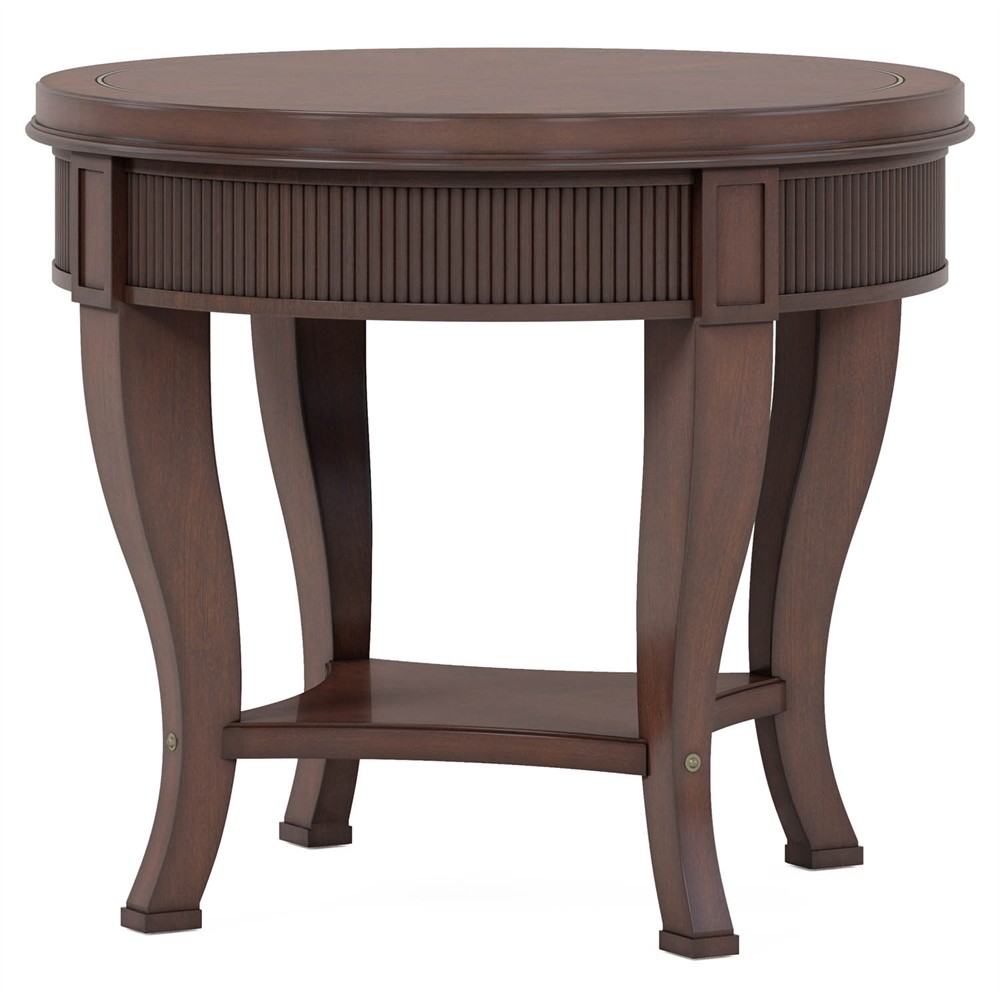 Ashton Updated Traditional Dark Brown Wood Round End Table|