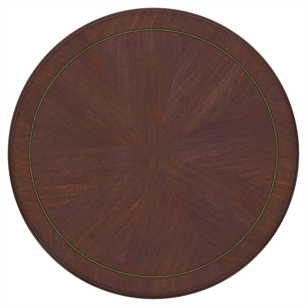 Ashton Updated Traditional Dark Brown Wood Round End Table|