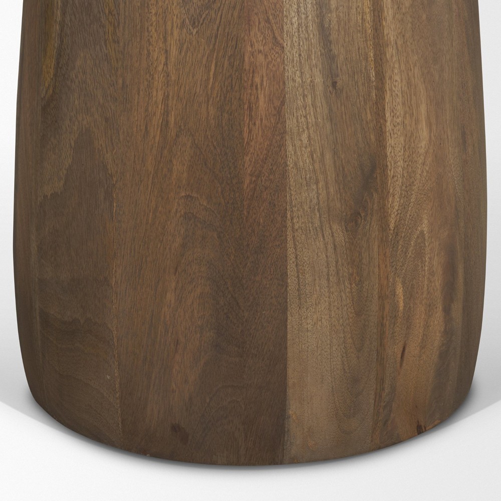 Albine Modern Classic Marble Dark Brown Wood Round Bistro Dining Table - 32"|