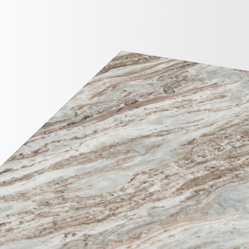 Aurelien Modern Classic Pink Marble Rectangular Block Coffee Table|