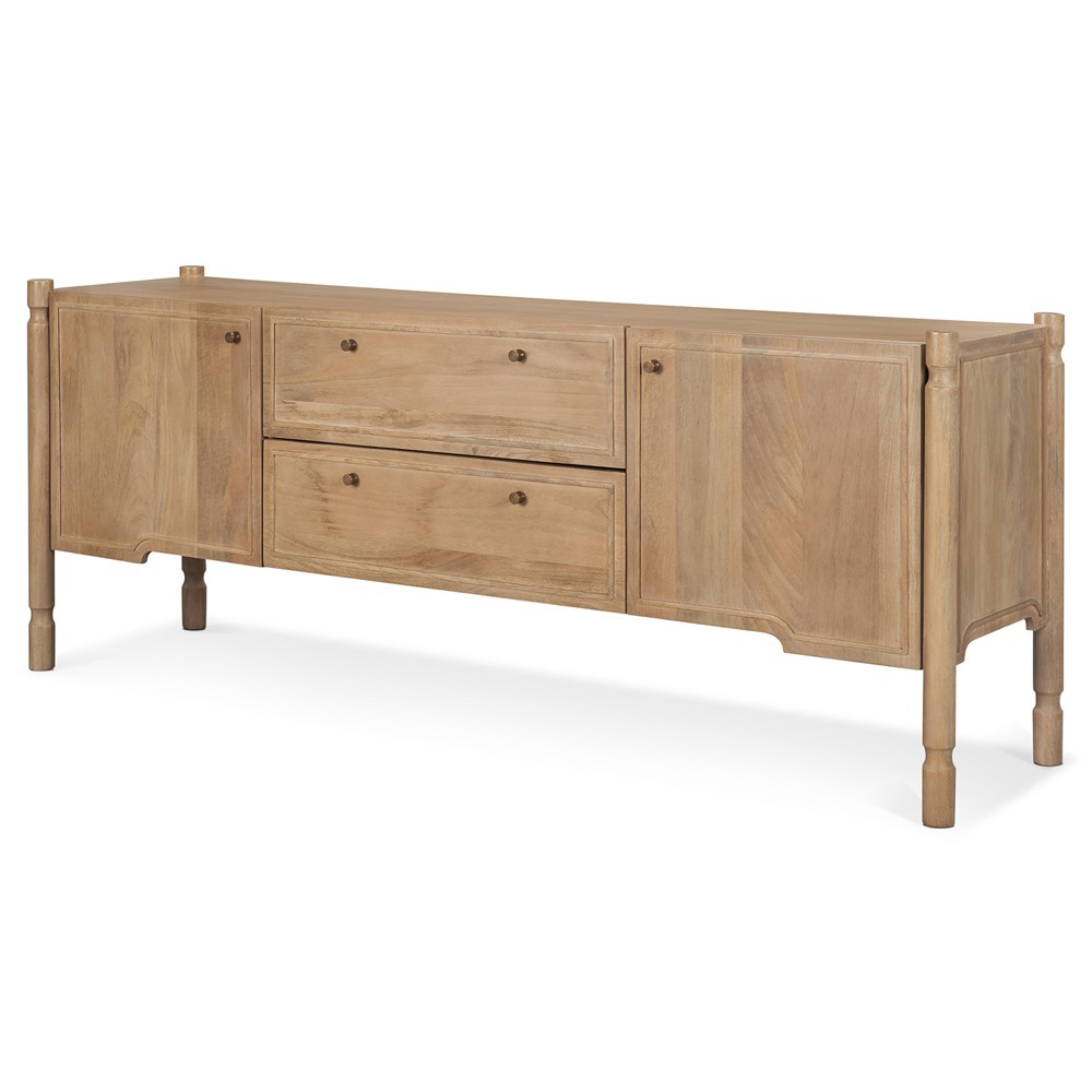 Joffrey Updated Traditional Brown Wood Media Cabinet - 72"|