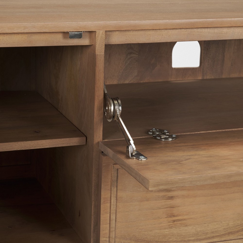 Joffrey Updated Traditional Brown Wood Media Cabinet - 72"|