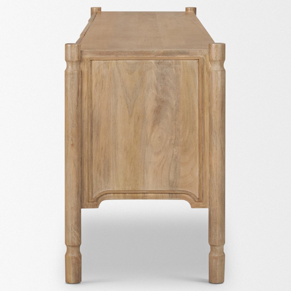 Joffrey Updated Traditional Brown Wood Media Cabinet - 72"|