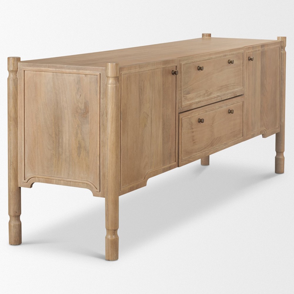 Joffrey Updated Traditional Brown Wood Media Cabinet - 72"|