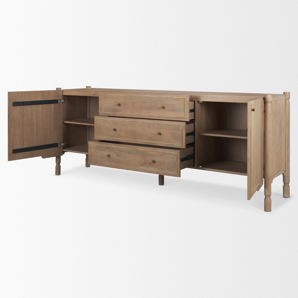 Joffrey Updated Traditional Brown Wood Sideboard|