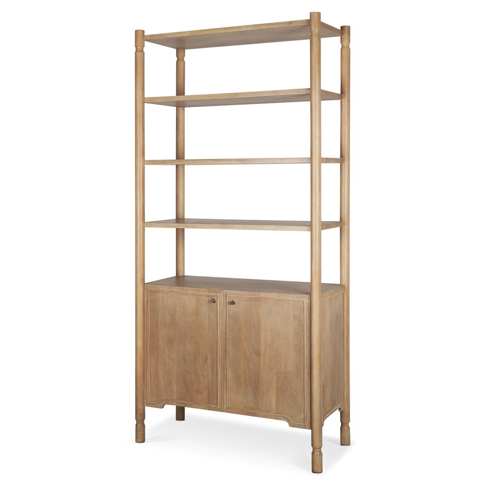 Joffrey Updated Traditional Brown Wood Bookcase|