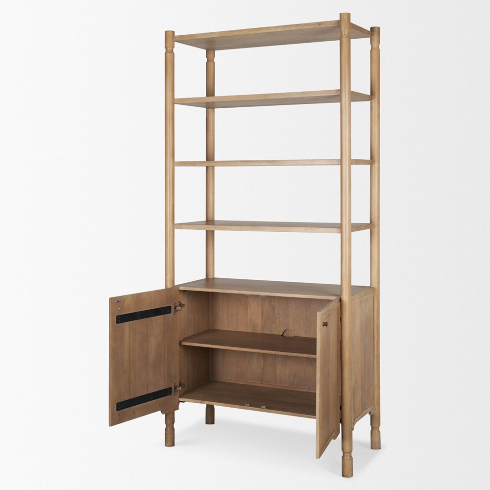 Joffrey Updated Traditional Brown Wood Bookcase|