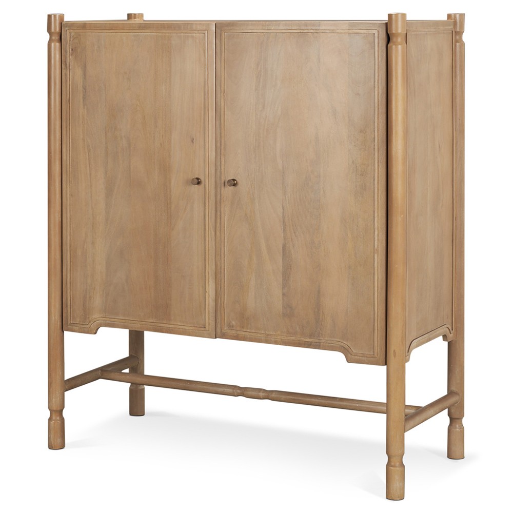 Joffrey Updated Traditional Brown Wood Bar Cabinet|