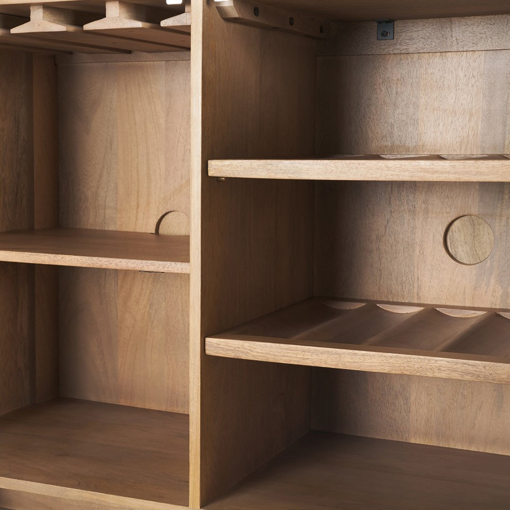 Joffrey Updated Traditional Brown Wood Bar Cabinet|