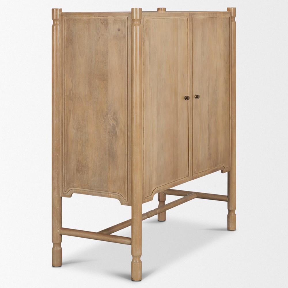 Joffrey Updated Traditional Brown Wood Bar Cabinet|