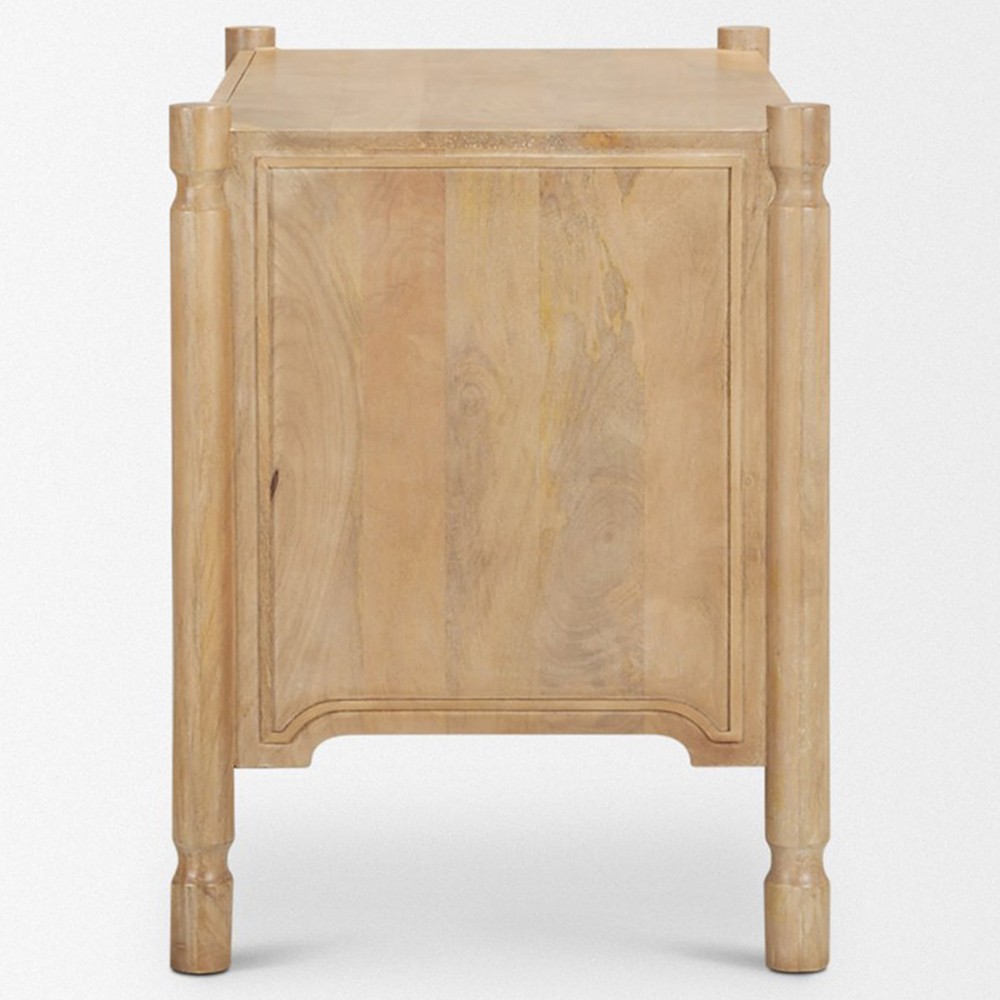 Joffrey Updated Traditional Brown Wood Wide Nightstand|