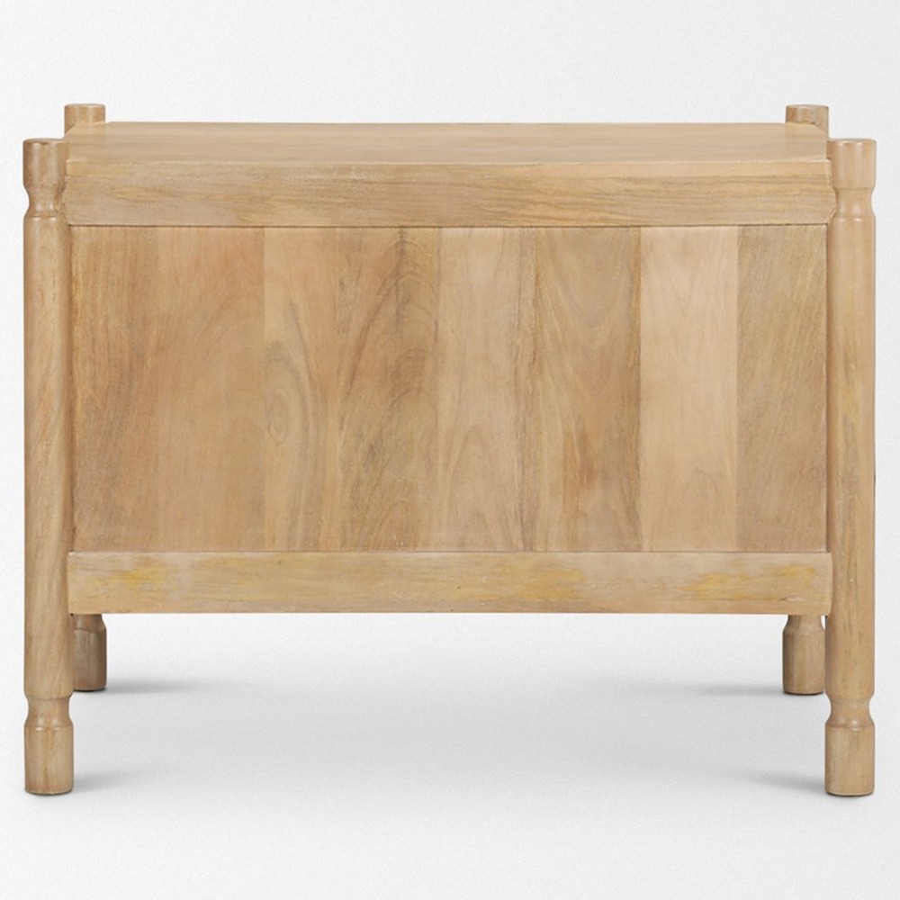 Joffrey Updated Traditional Brown Wood Wide Nightstand|