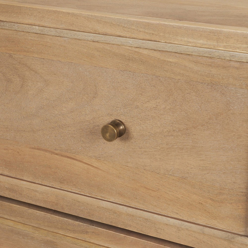 Joffrey Updated Traditional Brown Wood Wide Nightstand|