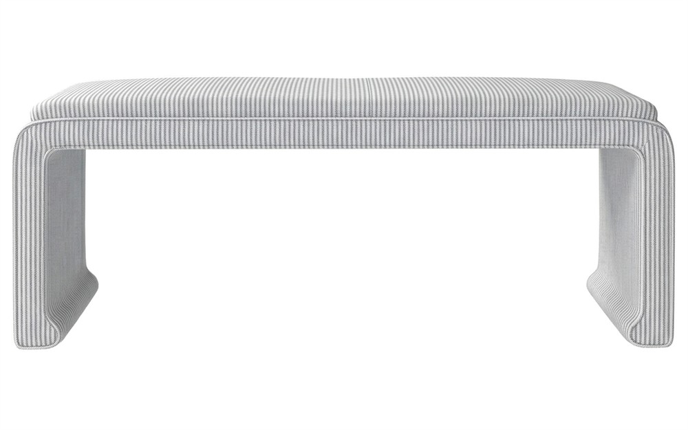 Worlds Away Edith Sea Breeze Sunbrella Interiors Bench|