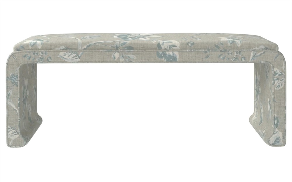 Worlds Away Edith Garden Mist Sunbrella Interiors Bench|