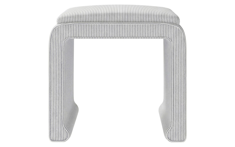 Worlds Away Edith Sea Breeze Sunbrella Interiors Stool|