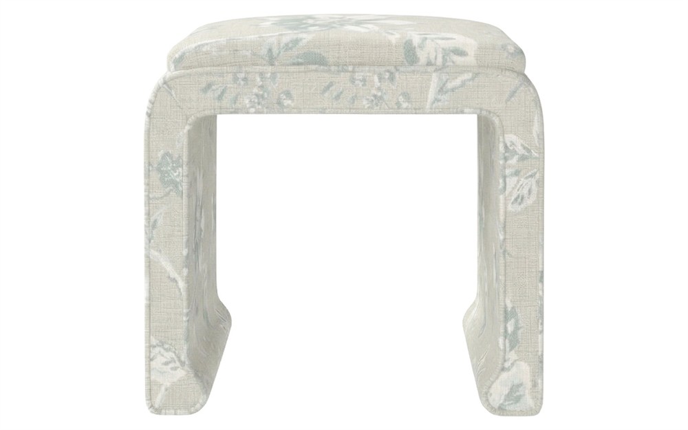 Worlds Away Edith Garden Mist Sunbrella Interiors Stool|