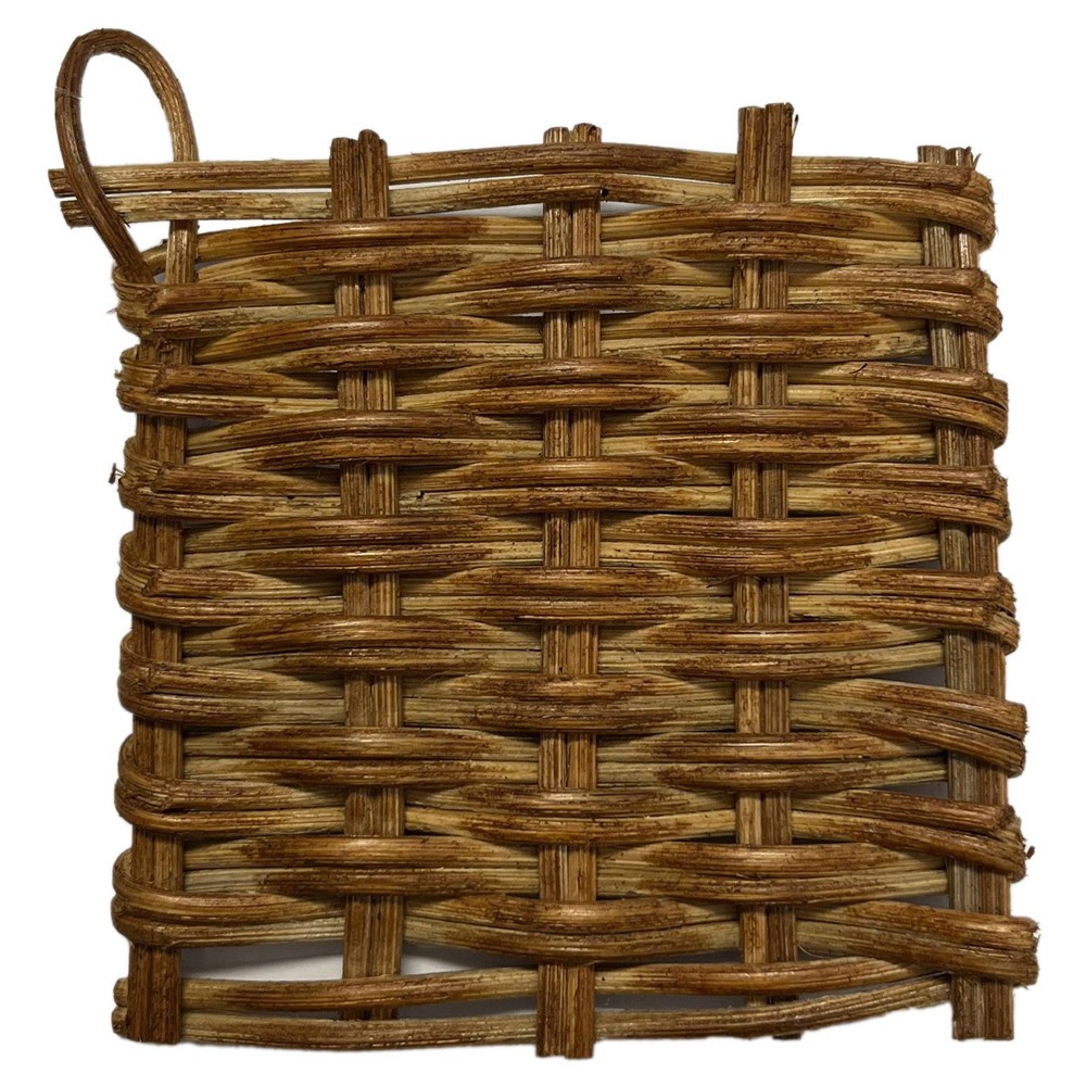 Louise Coastal Beach Chestnut Brown Handwoven Rattan Dining Chair|