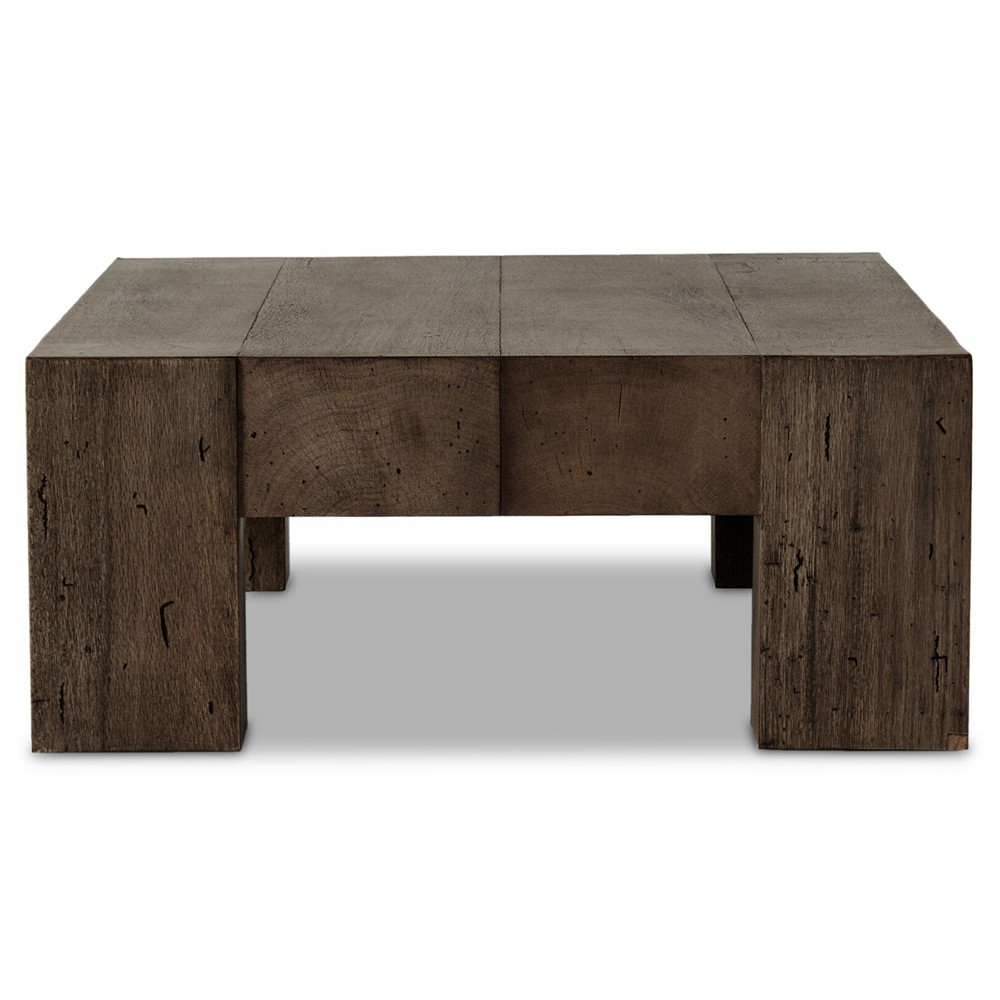 Oliver Rustic Lodge Dark Brown Oak Rectangular Coffee Table|