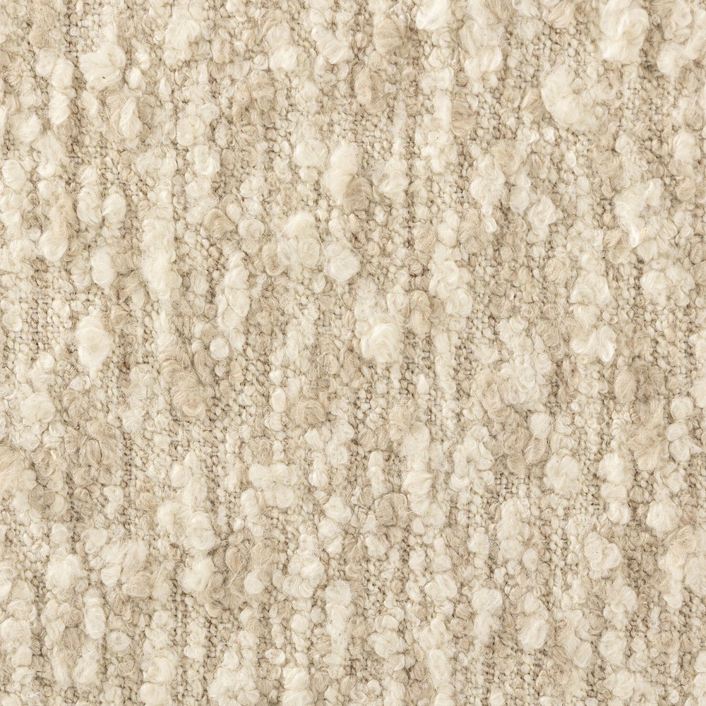 Waverly Modern Classic Cream Boucle Round Ottoman|