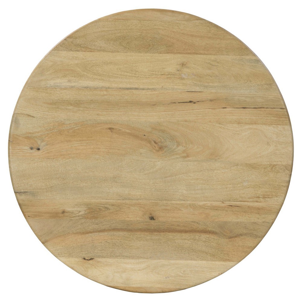 Daley Coastal Beach Natural Mango Round Coffee Table|