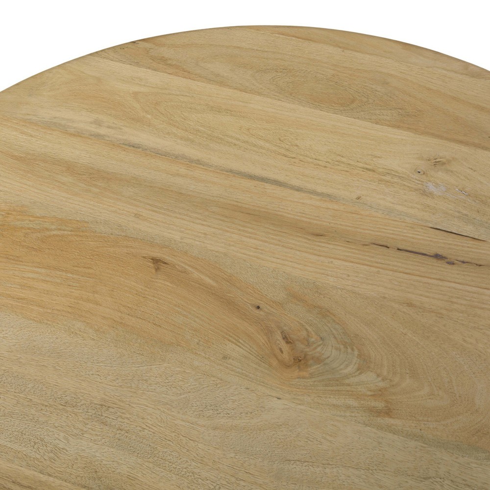 Daley Coastal Beach Natural Mango Round Coffee Table|