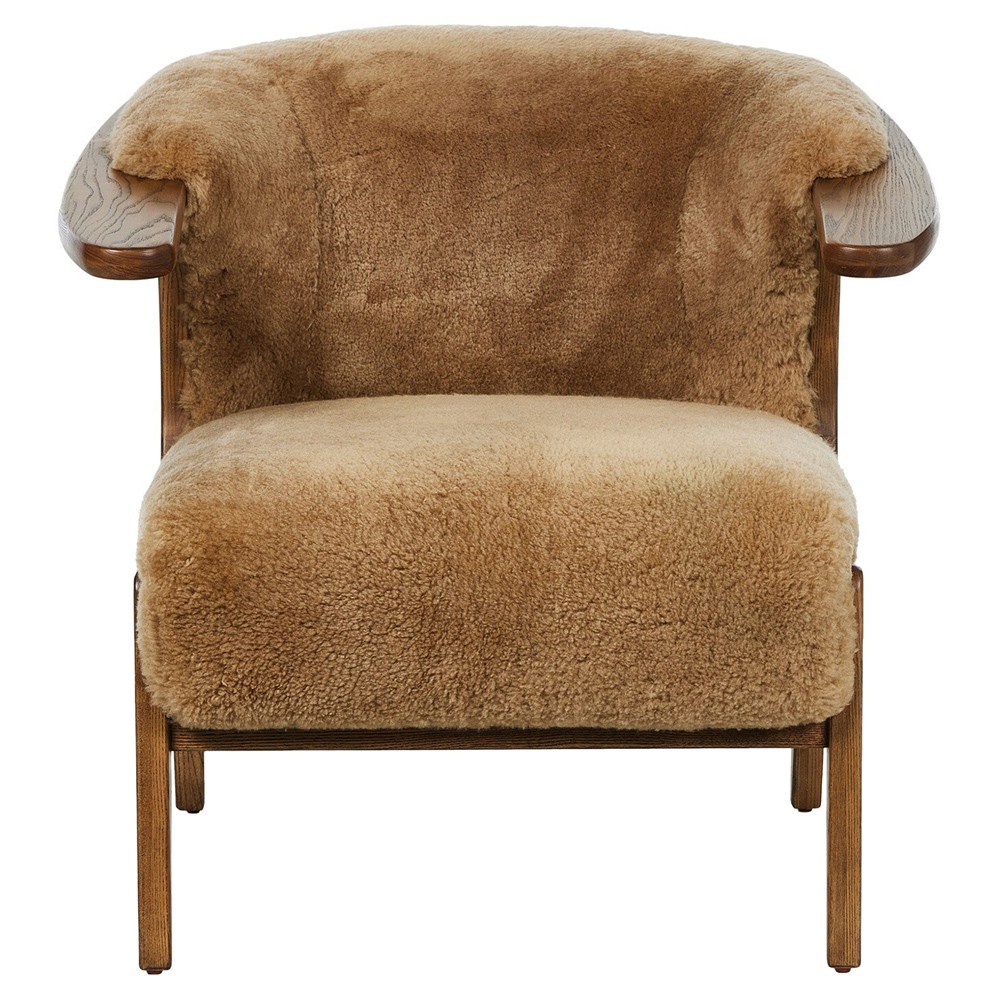 Fabian Modern Classic Brown Shearling Arm Chair|