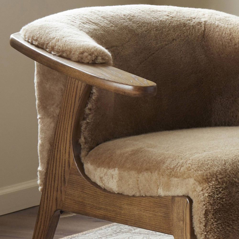Fabian Modern Classic Brown Shearling Arm Chair|