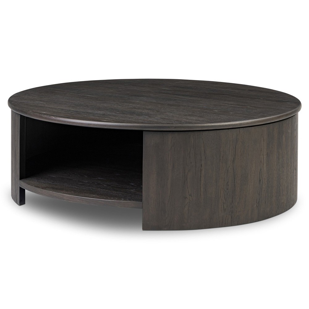 Riacan Modern Classic Black Oak Round Coffee Table|