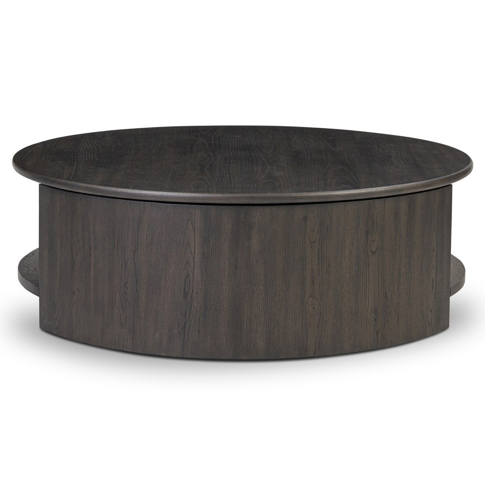 Riacan Modern Classic Black Oak Round Coffee Table|