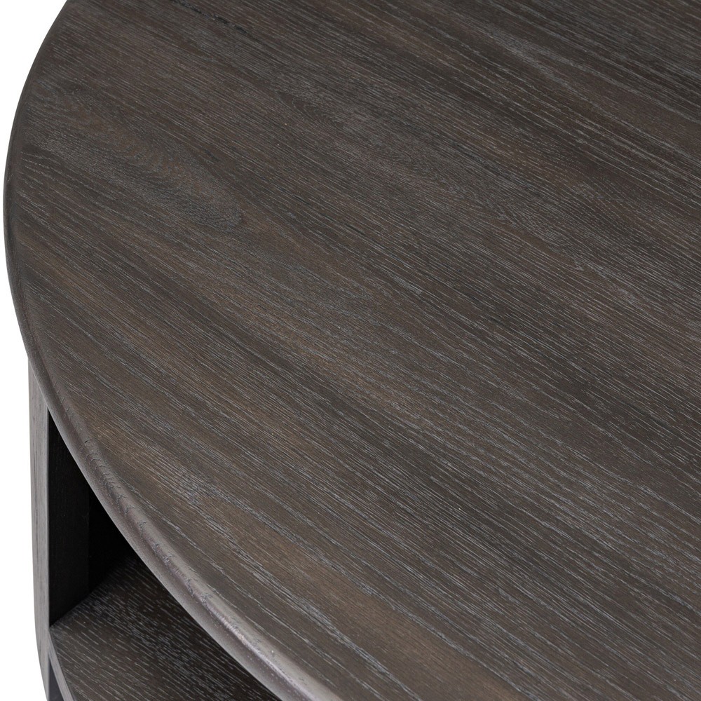Riacan Modern Classic Black Oak Round Coffee Table|