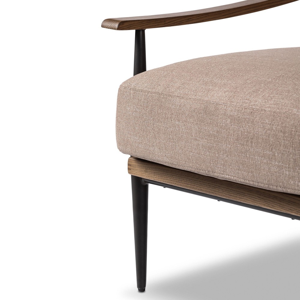 Jacoby Mid Century Modern Taupe Crypton Arm Chair|