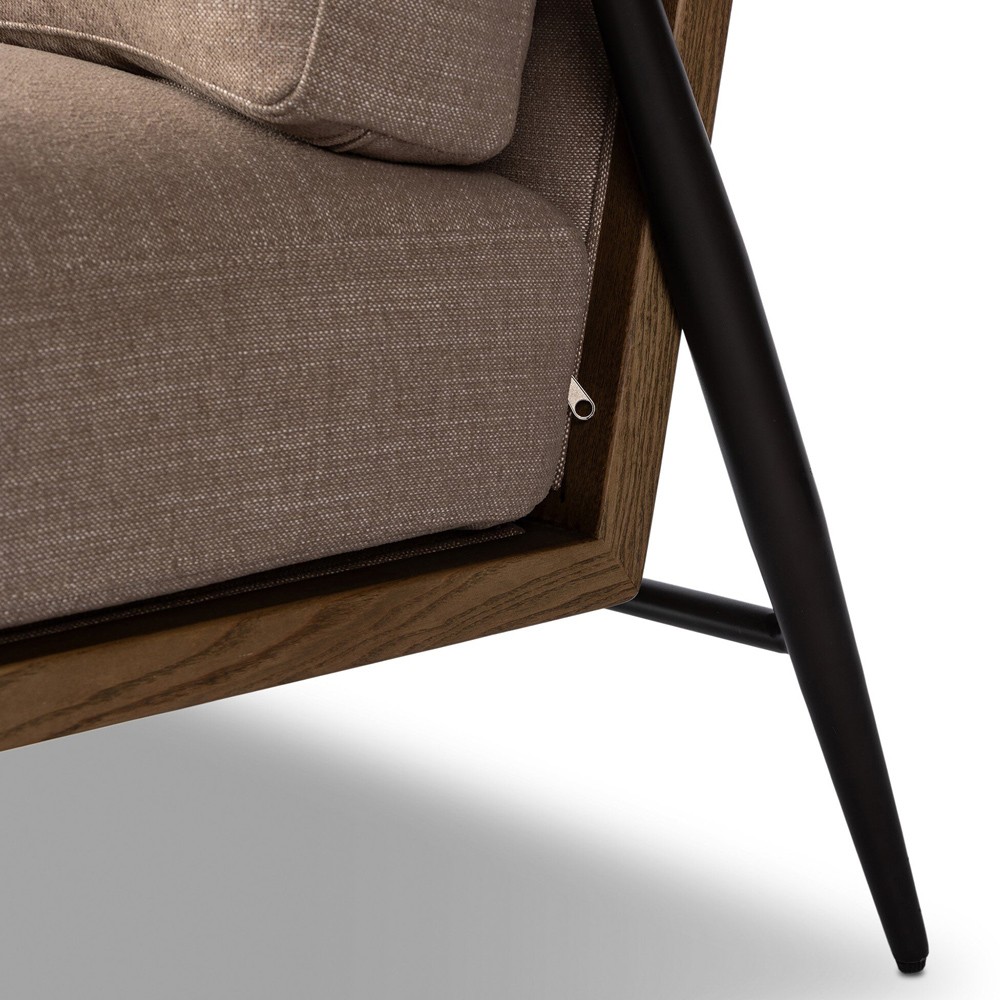 Jacoby Mid Century Modern Taupe Crypton Arm Chair|