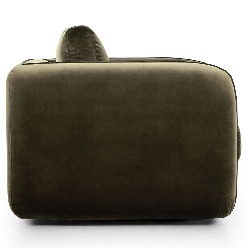 Malakai Modern Classic Olive Green Velvet Swivel Arm Chair|