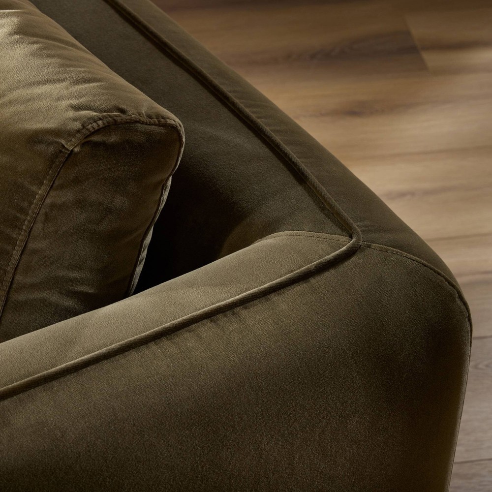 Malakai Modern Classic Olive Green Velvet Swivel Arm Chair|