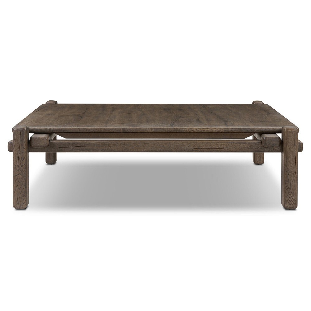 Riona Rustic Lodge Grey Reclaimed Oak Square Coffee Table|