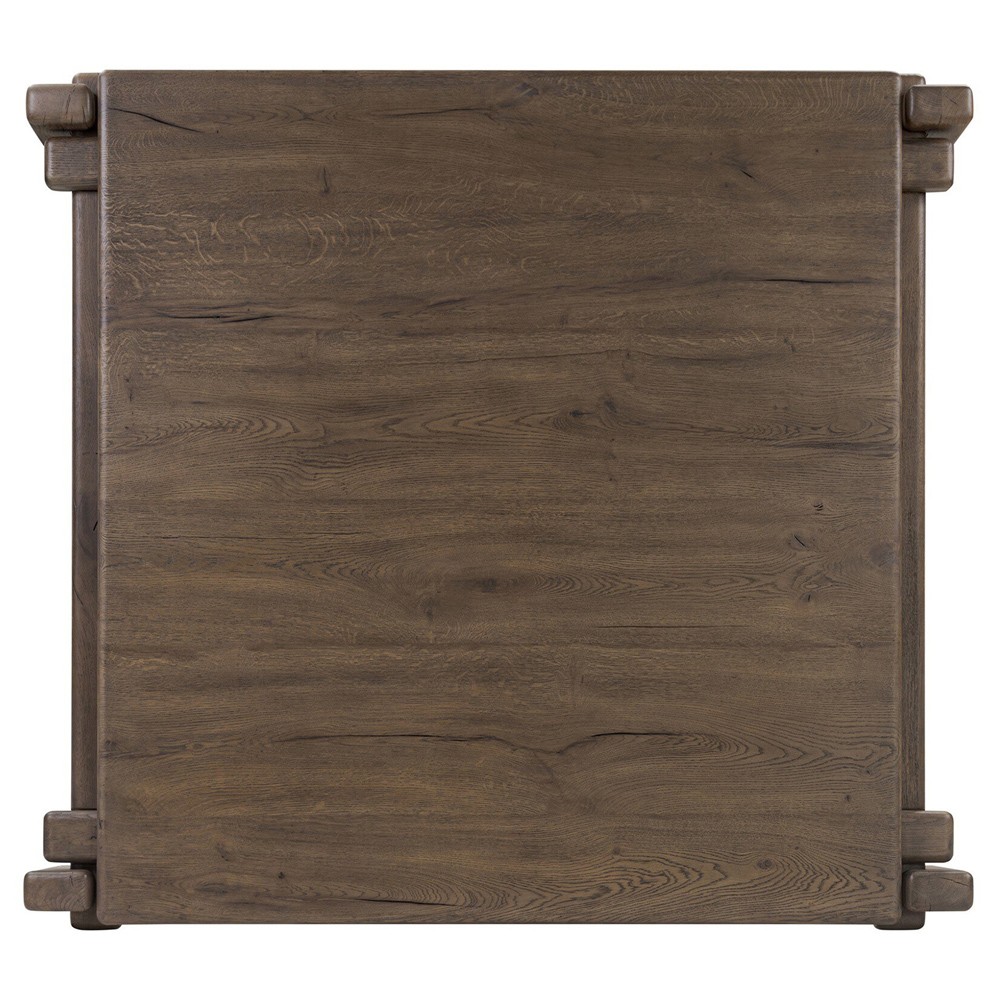 Riona Rustic Lodge Grey Reclaimed Oak Square Coffee Table|
