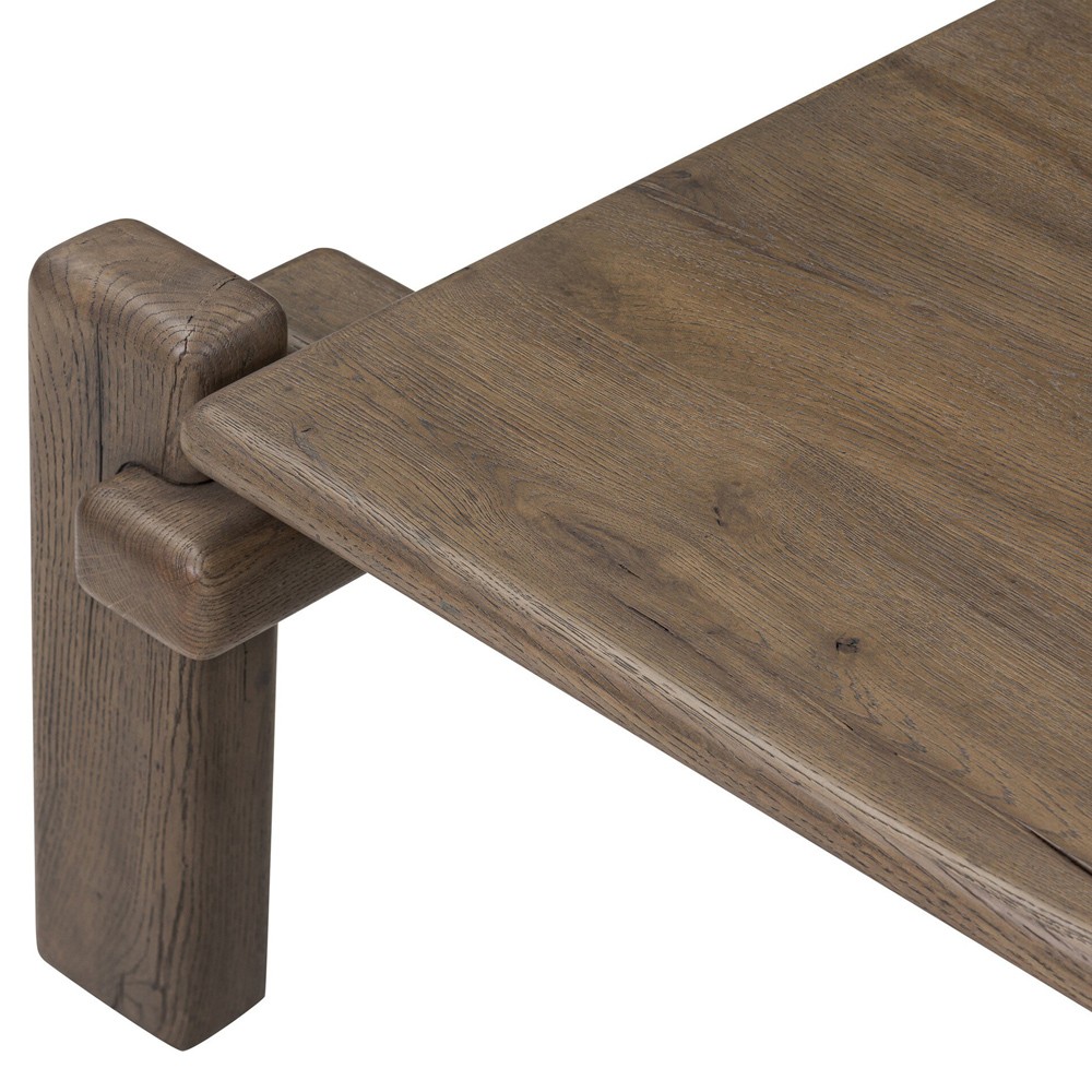 Riona Rustic Lodge Grey Reclaimed Oak Square Coffee Table|