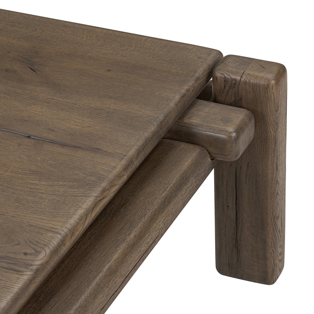 Riona Rustic Lodge Grey Reclaimed Oak Square Coffee Table|