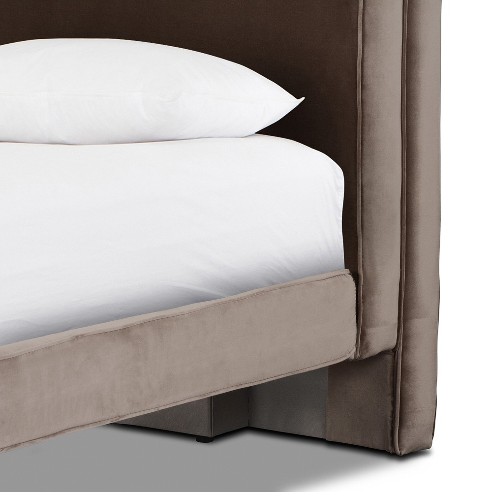 Brianne Modern Classic Grey Velvet Performance Bed - Queen|