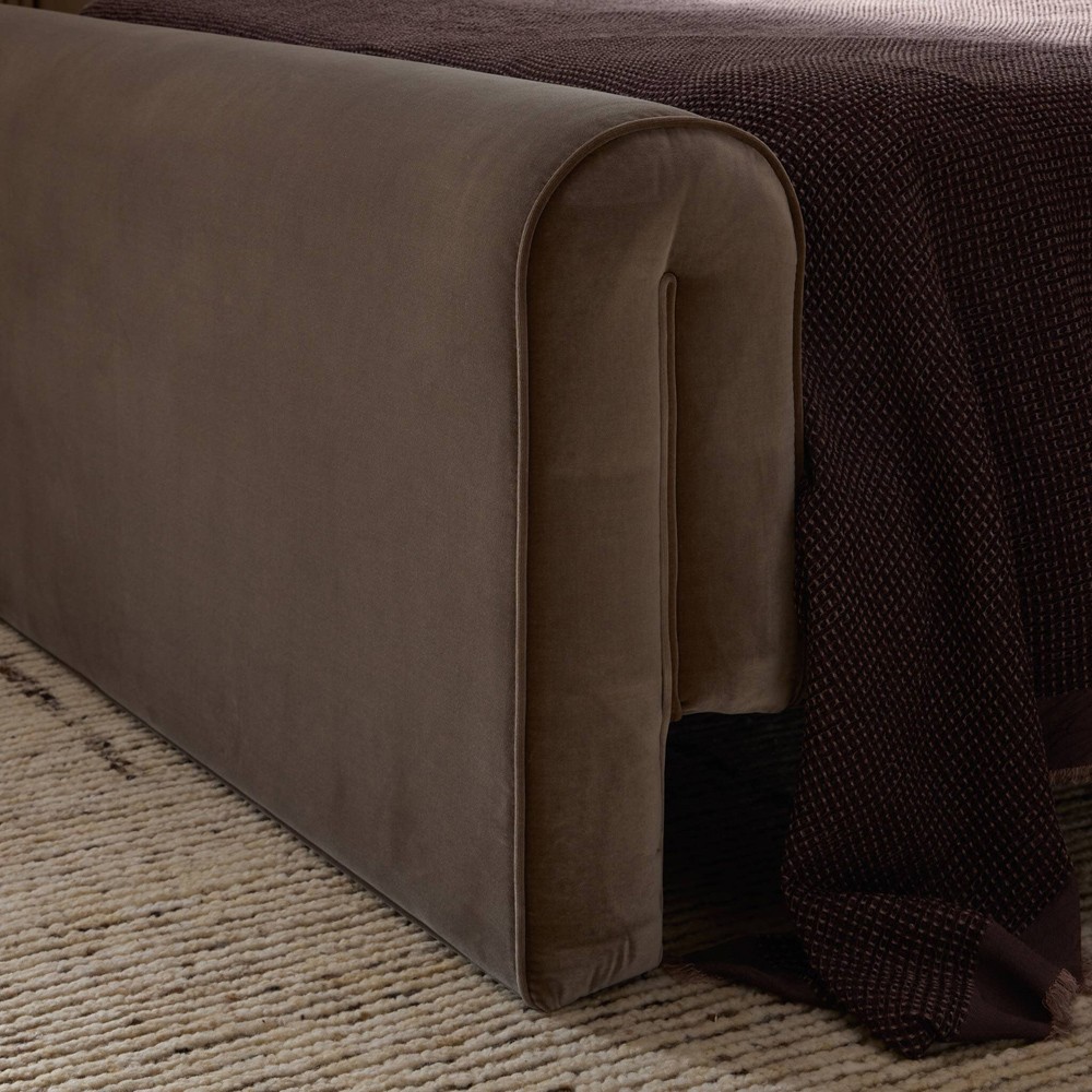 Brianne Modern Classic Grey Velvet Performance Bed - Queen|