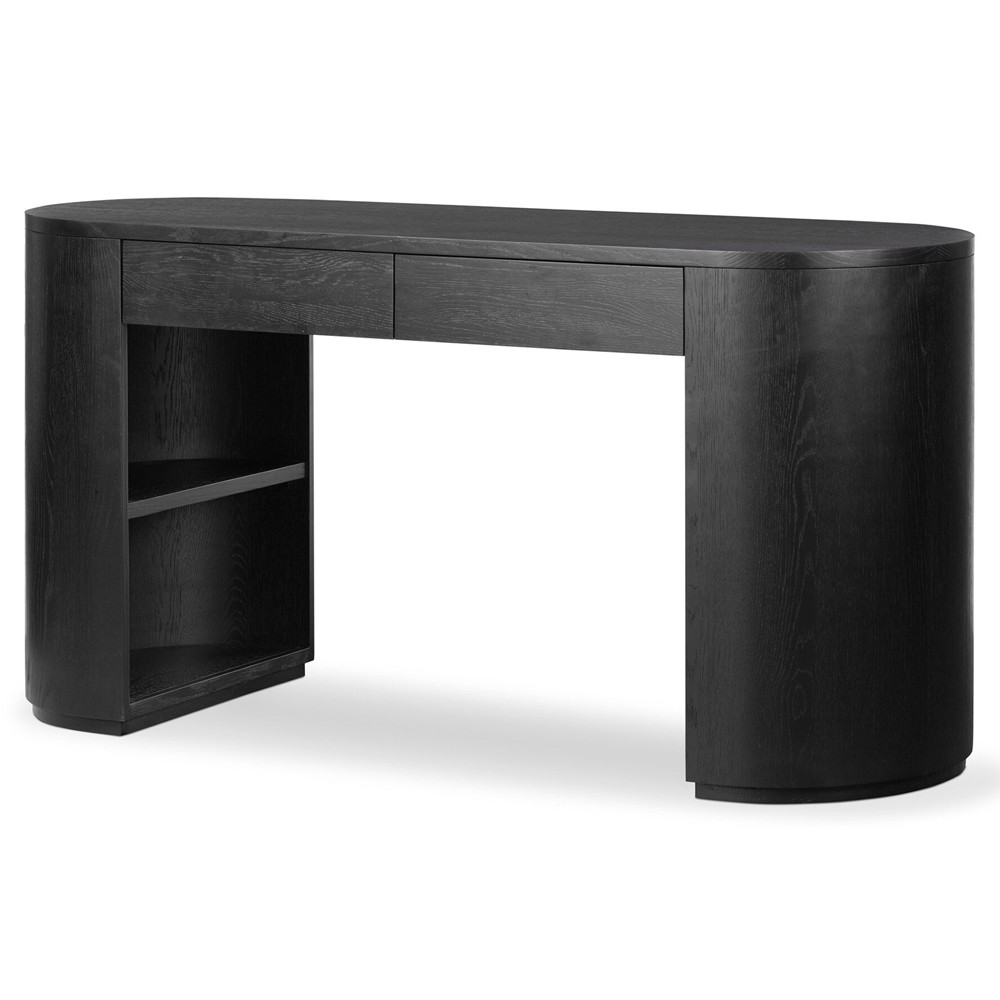 Mars Modern Classic Black Oak Oval Desk|