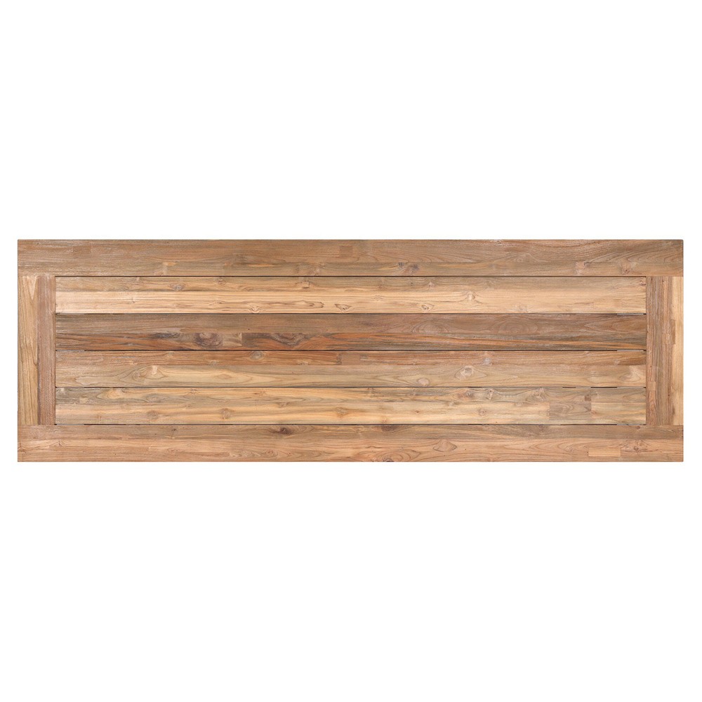 Stephie Light Brown Reclaimed Teak Rectangular Outdoor Dining Table - 118"|