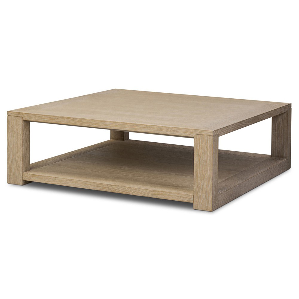 Tahoma Modern Classic Bleached Oak Square Coffee Table|