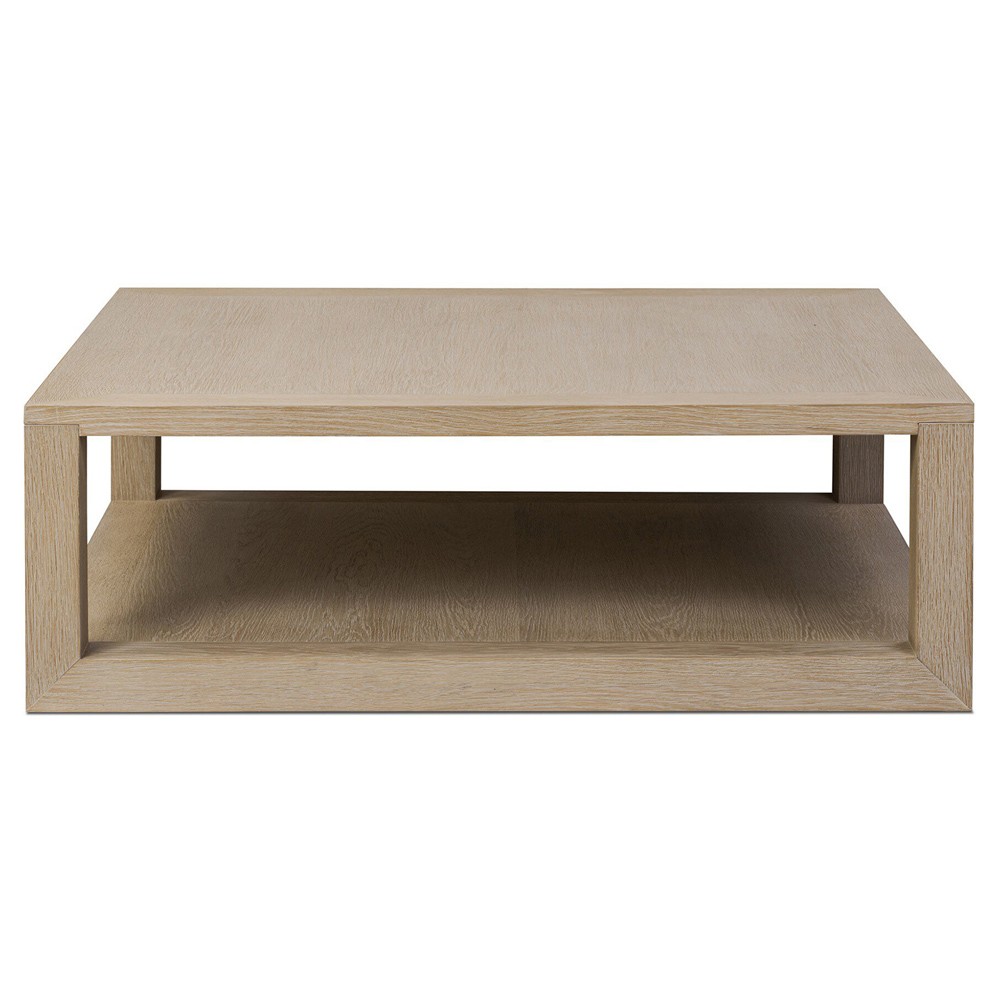 Tahoma Modern Classic Bleached Oak Square Coffee Table|